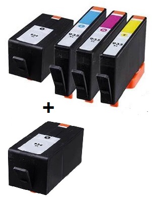 Compatible HP 934XL/935XL set of 4 Ink Cartridges + EXTRA BLACK (2 x Black 1 x Cyan/Magenta/Yellow)

